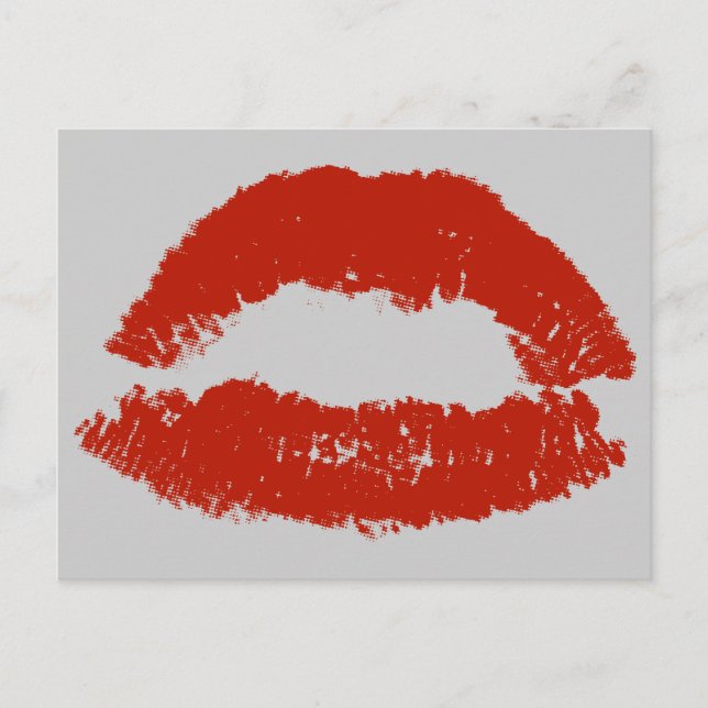 Red Pop Art Lips Postcard (Front)