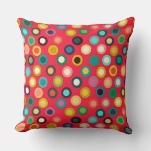 red pop spot cushion