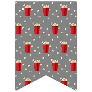Red Popcorn Buckets Movie Snack Television Film Bunting