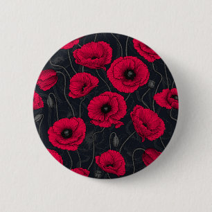 Red Poppies 6 Cm Round Badge