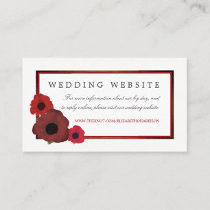 Red Poppies and Burlap Wedding Website Enclosure Card