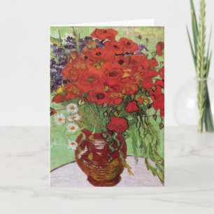 Red Poppies and Daisies By Vincent Van Gogh  Card