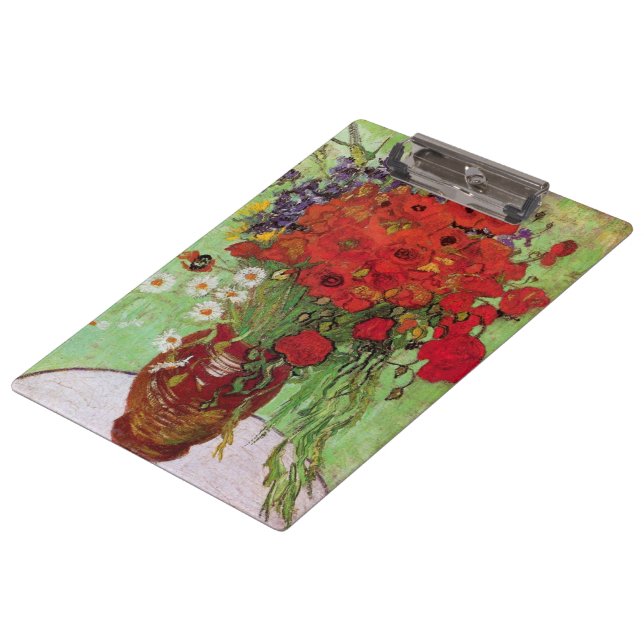 Red Poppies and Daisies by Vincent van Gogh Clipboard (Angled)