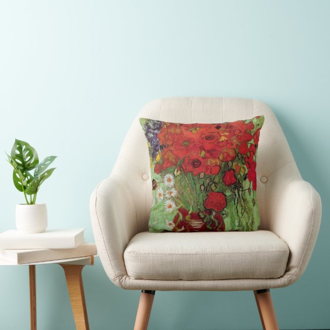 Red Poppies and Daisies by Vincent van Gogh Cushion (Chair)