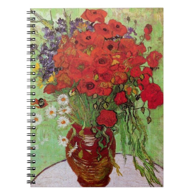Red Poppies and Daisies by Vincent van Gogh Spiral Notebook (Front)