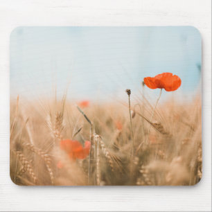 Red Poppies and Gold Barley Mouse Pad