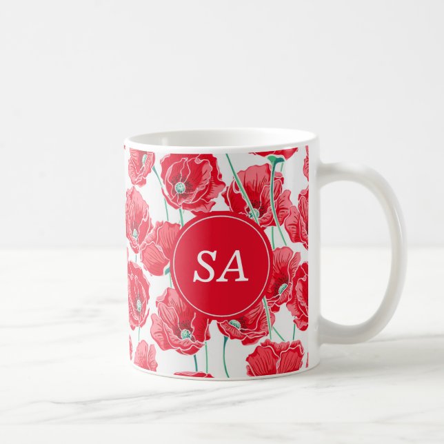 Red Poppies Back to School Dorm Essentials Coffee Mug (Right)