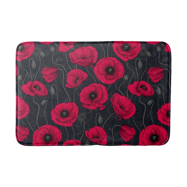 Red Poppies Bath Mat (Front)