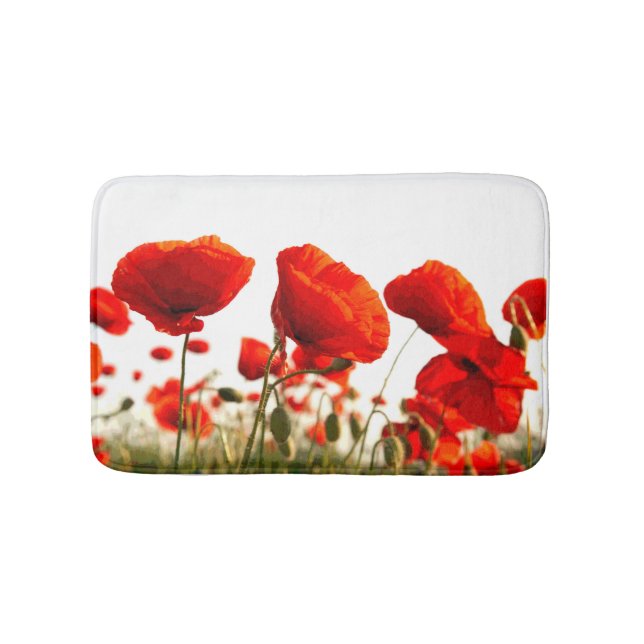 Red Poppies Bath Mat (Front)