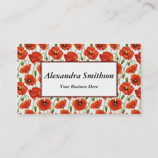 Red Poppies Business Card (Front)