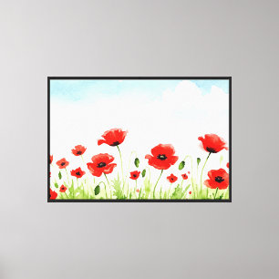 Red poppies canvas print