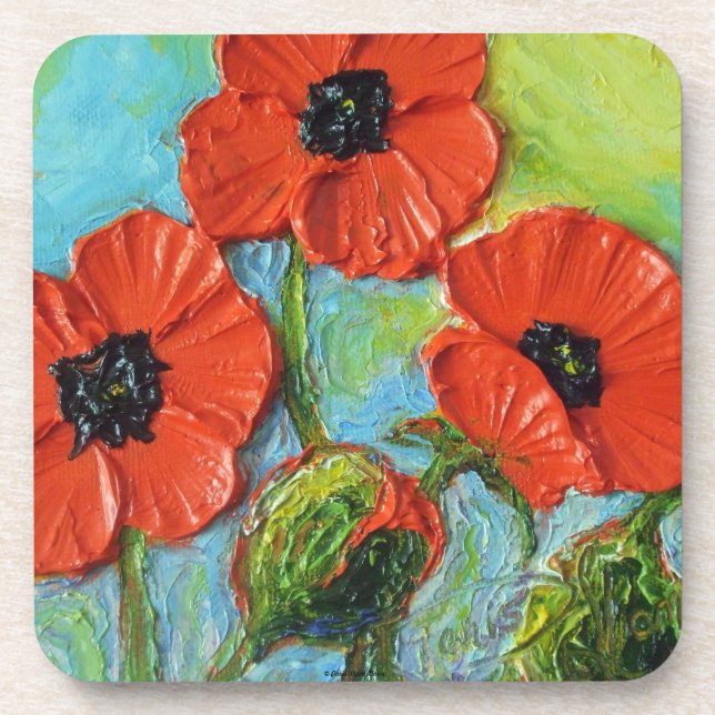 Red Poppies Coaster (Front)