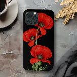 Red Poppies Colourful Vintage Botanical iPhone 13 Pro Max Case<br><div class="desc">A trio of colourful red poppies adapted from a vintage botanical illustration over a contrasting black background. This colourful case adds a stylish look to your phone while protecting it from scratches and wear. Protect your phone in beautiful style.</div>