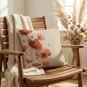 Red poppies. cushion