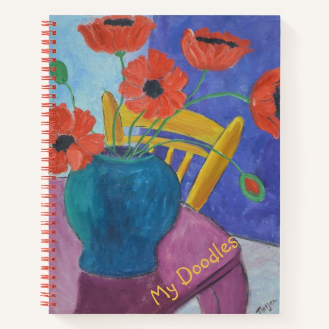 Red Poppies Doodle Book (Front)