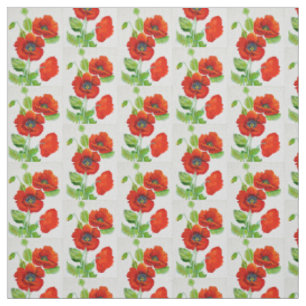 Red poppies fashion fabric