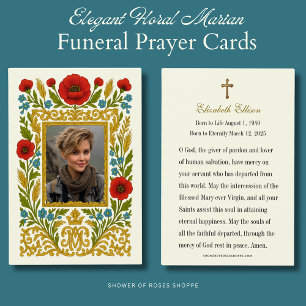 Red Poppies Floral Funeral Prayer Memorial 