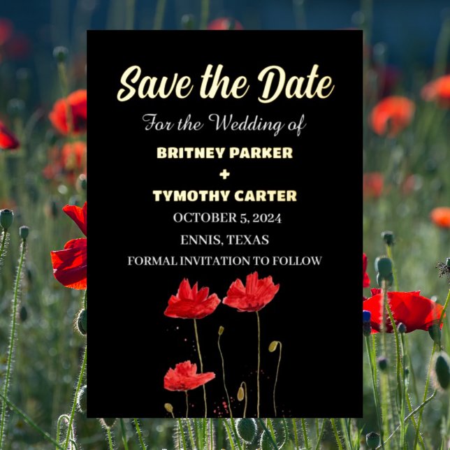 Red Poppies Floral Photo QR Code Wedding (Creator Uploaded)