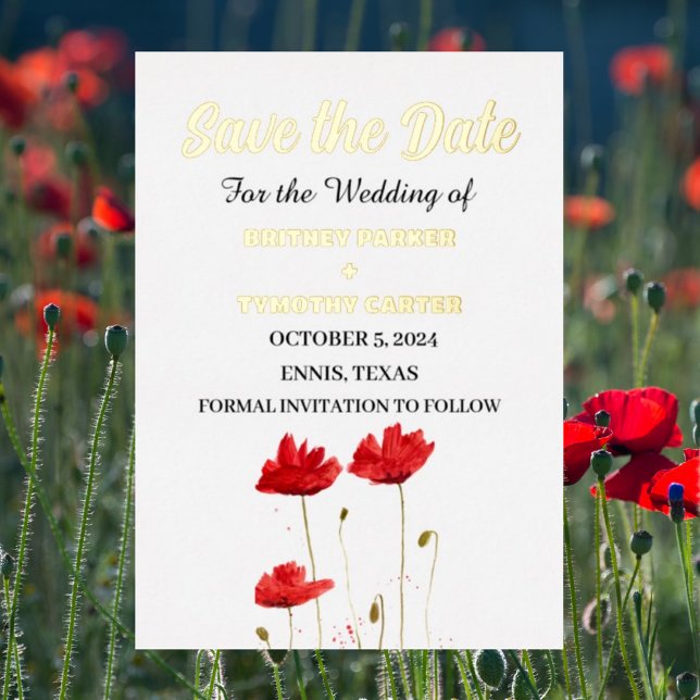 Red Poppies Floral Photo QR Code Wedding (Creator Uploaded)