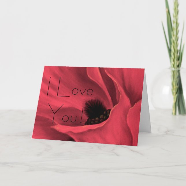 Red Poppies Flower Art Painting - ... - Customised Holiday Card (Front)