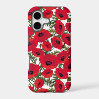 Red Poppies Flower Pattern