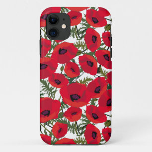 Red Poppies Flower Pattern Case-Mate iPhone Case