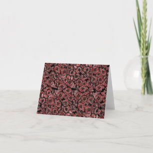 Red Poppies Flower Pattern Ink Poppy Card