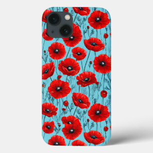 Red Poppies Flowers Perfect gift for flower lovers iPhone 13 Case