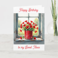 Red Poppies in a Coffee Tin Personalised Birthday
