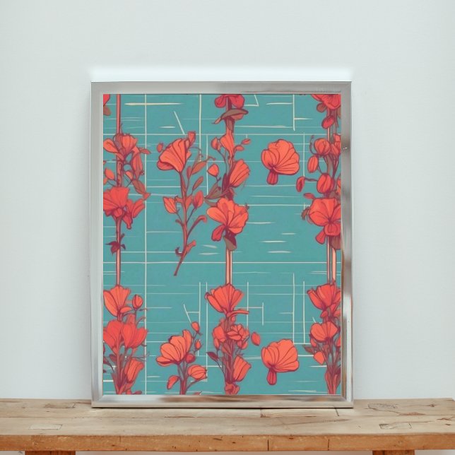 Red Poppies in Bloom: A Seamless Floral Pattern Photo Print (Creator Uploaded)