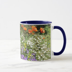 Red Poppies in Colourful Flowerbed Photograph Mug