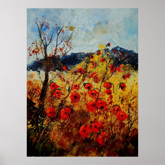 Red poppies in Provence 450108 Poster (Front)