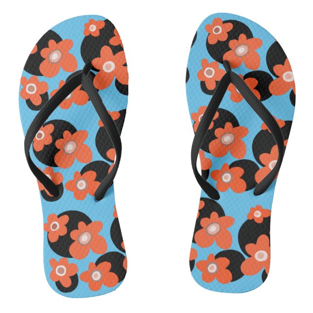 Red poppies  jandals (Footbed)
