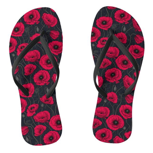 Red Poppies Jandals (Footbed)