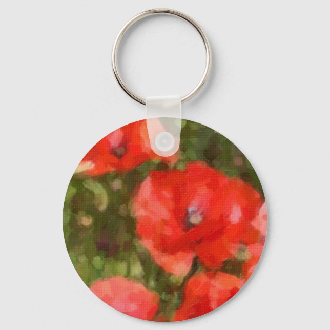 Red Poppies Key Ring (Front)