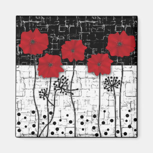 Red poppies magnet