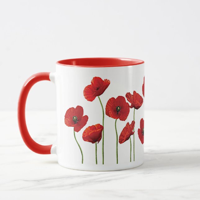 Red Poppies Mug (Left)