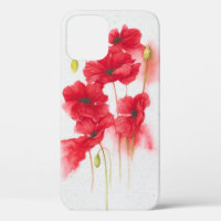 red poppies on speckled grey