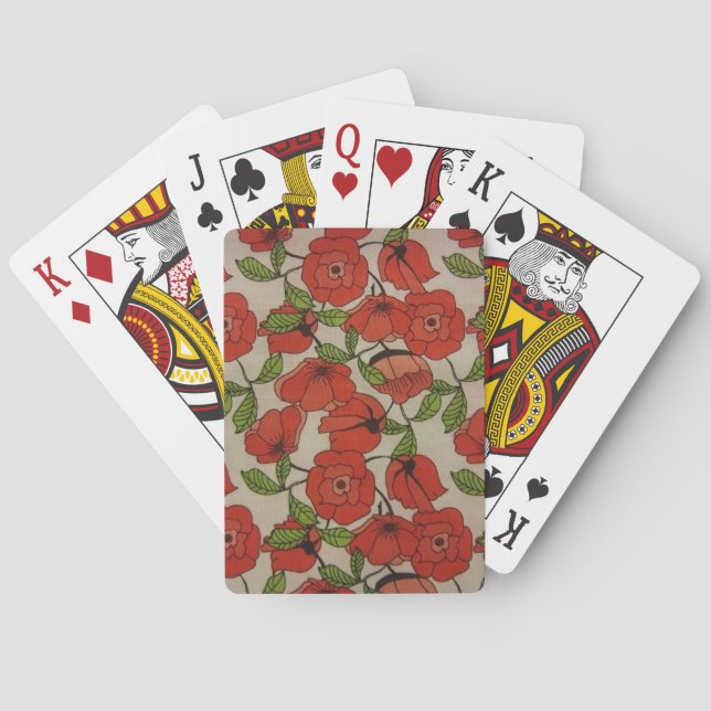 Red Poppies Playing Cards (Back)