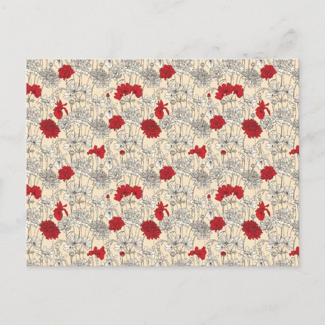 Red Poppies Postcard (Front)