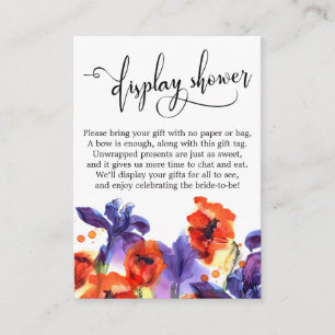 Red Poppies & Purple Iris Display Shower Cards