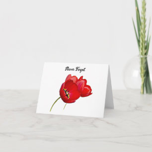Red Poppies Remembrance Day Never Forget Art Card