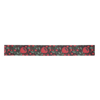 Red poppies satin ribbon