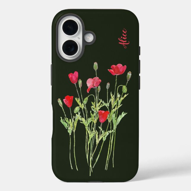 Red poppies summer meadow, wild flowers Case-Mate iPhone case (Back)