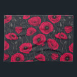 Red Poppies Tea Towel<br><div class="desc">Poppy flowers,  hand-painted in Photoshop,  seamless pattern.</div>