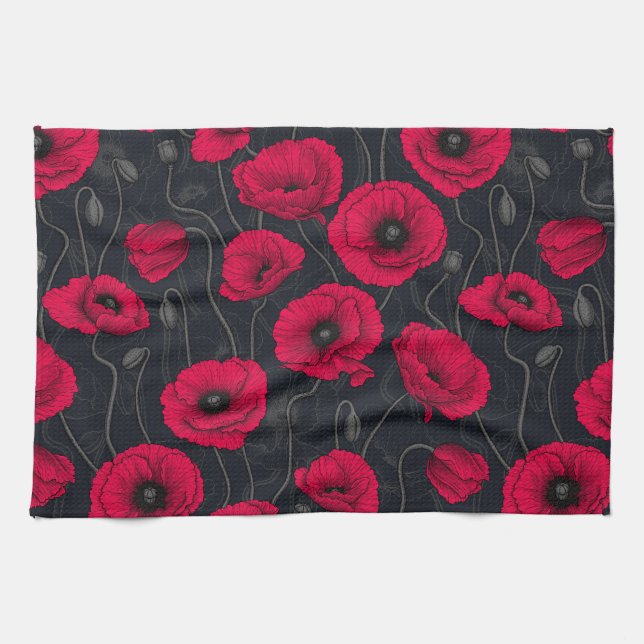 Red Poppies Tea Towel (Horizontal)