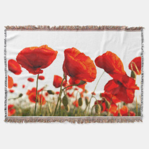 Red Poppies Throw Blanket