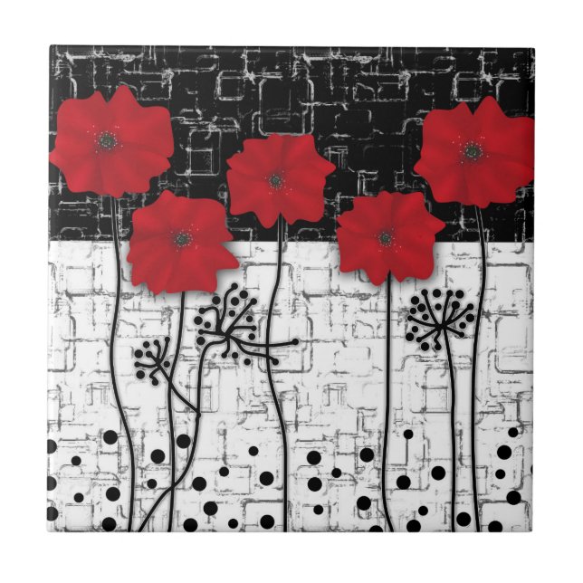 Red poppies tile (Front)