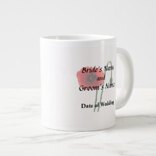 Red Poppy and Bud Wedding Products Large Coffee Mug