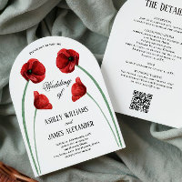 Red Poppy Arched Flowers All in One Wedding